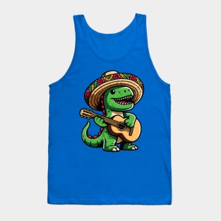 Cinco De Mayo Dinosaur Playing Guitar Tank Top